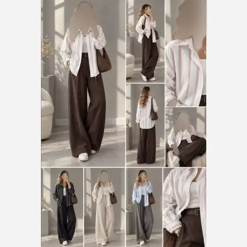 شومیز راه راه جنس بوگاتی قد 75