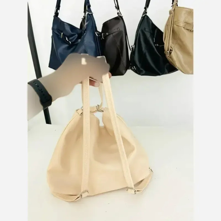 کیف دوکاره هازل دستی و کوله پشتی چرم شرانگ وارداتی رنگ مشکی شکلاتی موکا سرمه ای کرم سایز 37 در 27
