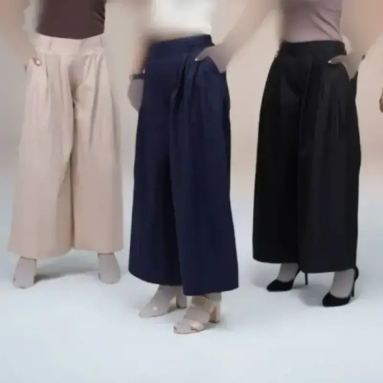دامن شلواری بگ مدل رونینا جنس لینن آنزیم شور فری سایز