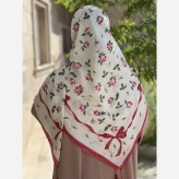 روسری طرحدار کرپنخ قواره 140 لطیف و نرم منگوله دار