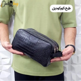 کیف دستی مردانه چرم صنعتی ضخیم دو خانه بند دستی