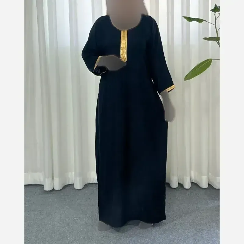ساحلی نخی طلاکوب فری سایز مدل بلند زنانه