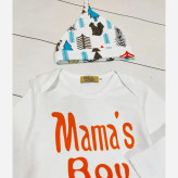 ست لباس سه تکه نوزادی پسرانه طرح Mama's boy جنس نخ پنبه ضد حساسیت سایز 6 ماه تا 2 سال