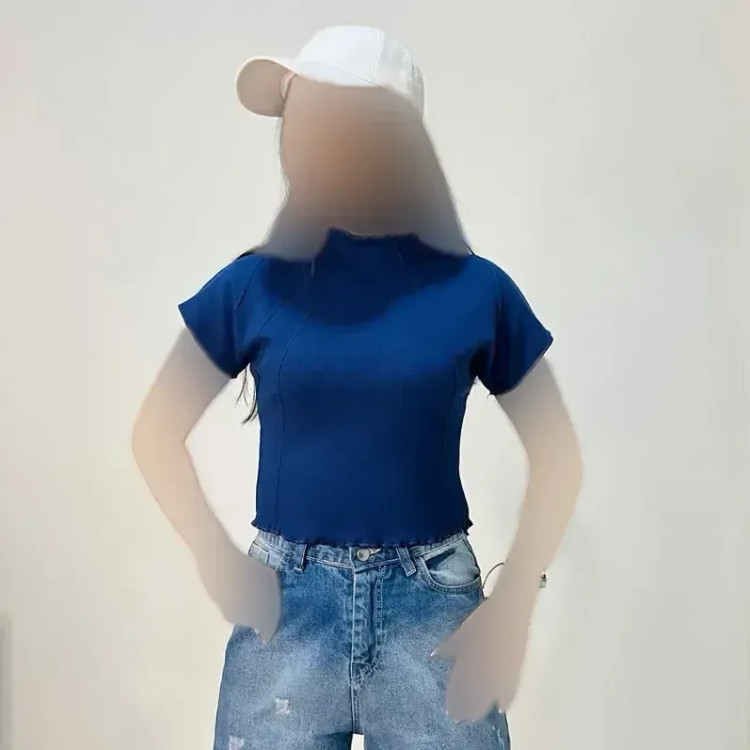 کراپ تاپ زنانه کبریتی رگه دوزی کد 1439