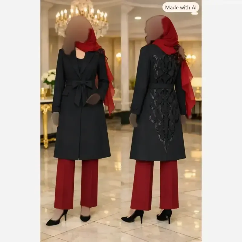 پالتو استردار گلدوزی شده با کیفیت عالی