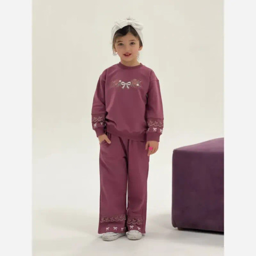 بلوز شلوار دخترانه دورس دونخ لاکرا طرح گیپور سایز 35 تا 50