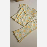 ست بلوز شلوار راحتی دخترانه طرح دار خنک تابستانی 1 تا 12 سال