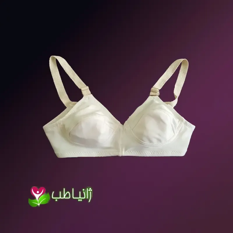 سوتین زنانه نخی الیاف طبیعی پنبه کرم روشن ضد حساسیت سایز 65 تا 95