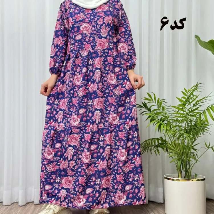 پیراهن ساحلی زنانه بوگاتی مدل دنیا فری سایز تا سایز 50 جنس فلور بوگاتی کمربنددار بدون بدن نما
