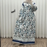 پیراهن فلور بوگاتی حاشیه دار نخی فری سایز تا 50 بنددار چهارفصل زنانه شیک