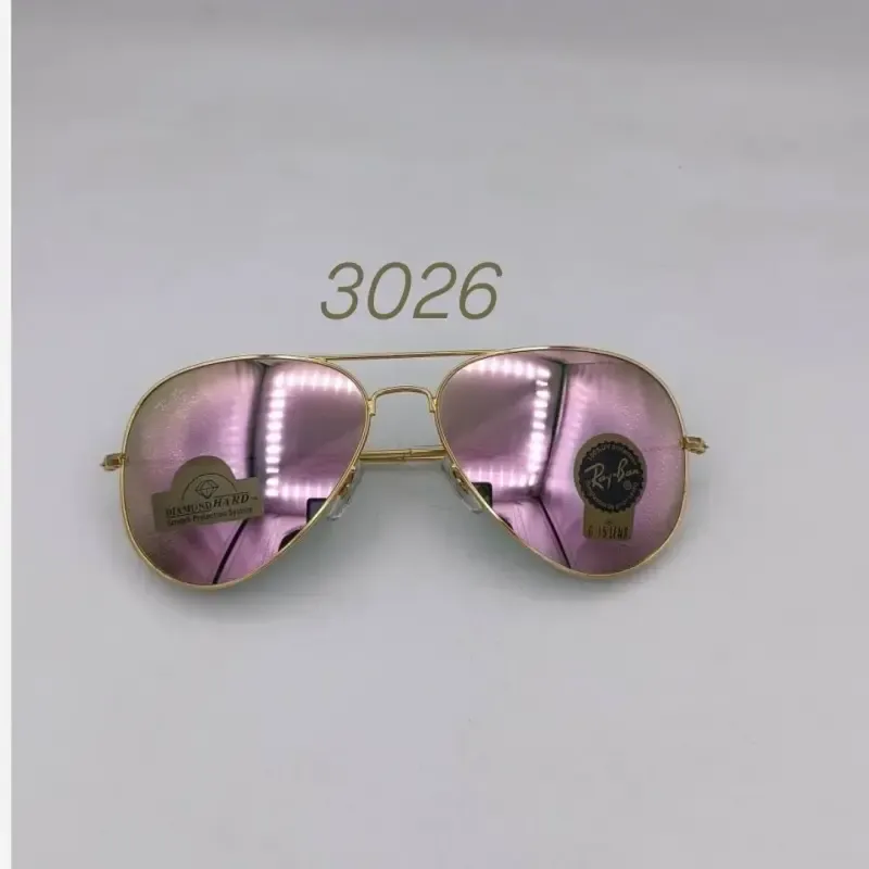 عینک آفتابی ریبن مدل خلبانی شیشه سبز فریم طلایی 3025