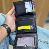 کیف پول چرم مردانه سه لت چرم اصل گاوی